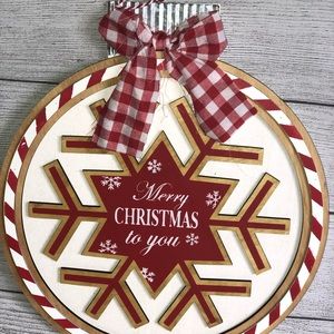 Wooden Christmas bulb wreath